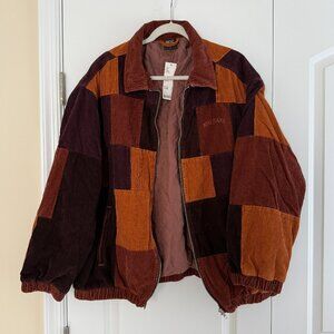 BDG Patchwork Corduroy Harrington Jacket: Size L